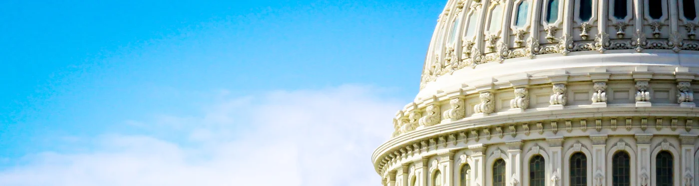 The United States Capitol dome against a clear blue sky, representing Elisabeth Payne's service area in Washington DC